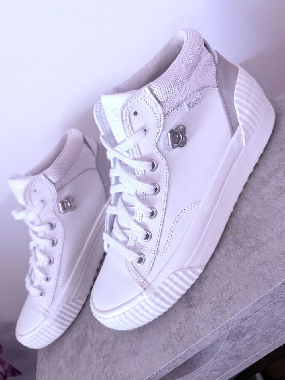 Keds Demi TRX White/Silver Mid Sneakers